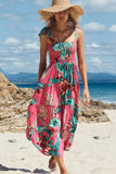 High-End 2025 Spring And Summer Women's New Sexy Print Slinged Dopamine Wearing Dress