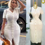 Temperament V-Neck Slim Short-Sleeved Tuxedo Niche Knitted Dress