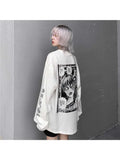 Cartoon Horror Graphic T-shirt Women Character Print Loose Punk Japanese T Shirts Pullover Top Harajuku Street Tees-Outfit