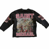 2025 New SAINT Printed Seven-Sleeve T-Shirt Top With Casual Fashion Round-Neck Short