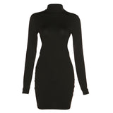 Sales Explosion Of New Women's Fashion Half-High Collar Bare Back Long Sleeves