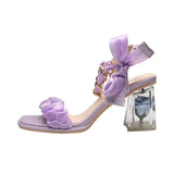 Toloer Sandal Woman 2024 New Summer Thick Heel Non-Slip Fairy Wind With Skirt French Evening Wind High Heels-Outfit
