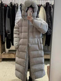 Cold Resistant Goose Down Add Thick Big Quilt Down Jacket Female Long Style 2024 New When There Is No Gallbladder Straight Filling Puff Coat Fashion-Outfit