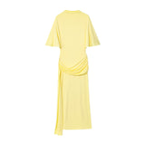 Homemade New Women's Clothing De-Backed Stacked Decoration Long Dress