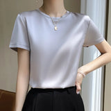 Toloer Summer Women's T-Shirt New Super Soft Bat Sleeve Simple Short-Sleeved Women's Top Bottom With Sleeveless Vest-Outfit