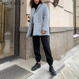 WOTWOY Thickening Cotton-Liner Padded Parkas Women Wide-Waisted Winter Puffer Jackets Female Windbreaker Solid Casual
