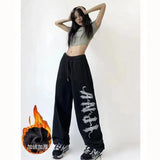 Winter Trend Casual Sweatpants H-Pham Draw Rope Trousers Jazz Dance Dance Printed