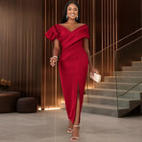 Summer Comfort Personality Lantern Sleeve Dress Party V-Neck Dress Dress