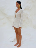 Beach Dress Women Solid Color Sexy Knitted Beach Bikini Women's