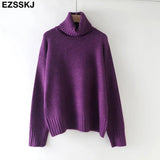 autumn Winter casual cashmere oversize thick Sweater pullovers Women 2021 loose Turtleneck women's sweaters