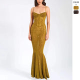 Summer New Women's Super Spicy Sexy Leopard Print Low-Chests Perspective Sling Dress