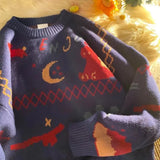 Christmas Sweater Women Clothing Retro Knitted Pullover Kawaii Cartoon Coat Korean Fashion Harajuku JK Loose Jumper Autumn