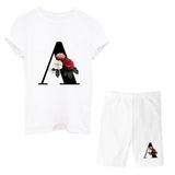 Suitst Shirt Short Sleeves Wide-Legged High-Waisted Shorts Two-Piece LOGO Printed Casual Suit For