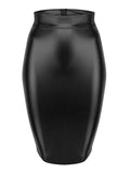gothic faux leather wrap midi skirt with lacing and back