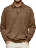 Explosion Autumn And Winter Ji Dejong Long Sleeve V-Neck Button Men's Casual Shirt Polo