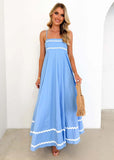 Summer Slings Low-Square Collar Layered Flowing Beach Holiday Party Long