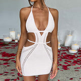 Bikini Short Dress New V-Neck Libbon Back Tie Beach