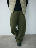 [Daihe] Winter New High Waist Wool Feeling Stand And Cut About Versatile Banana Long Casual Pants Female H7634-Outfit