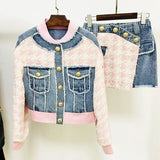 New Thousand Bird Cowboy Splicing Loose Side Baseball Uniform Jacket