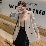 Spring And Summer New Korean Solid Color Small Suit Jacket Women's Casual Loose Coat Temperament Small Fragrant Style Suit Trend-Outfit