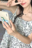 Summer Tanks 2023 Ropa Mujer Sweet Print Backless Loose Camis Oversized Tops Fashion Korean Sling Vest Women's