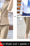 Women Blazer Elegant Chic Office Spring Autumn Professional Casual Solid Single Button Long Sleeve Blazer Straight Pants