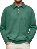 Explosion Autumn And Winter Ji Dejong Long Sleeve V-Neck Button Men's Casual Shirt Polo