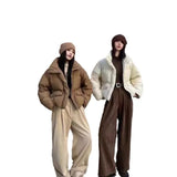 Winter New Standing Collar Down Jacket Female Short Style Casual Fashion Add Thick Small Bread Clothing White Duck Down Coat Tide-Outfit