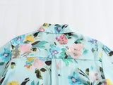 Spring Floral Printed Satin Shirt 2378109330-Outfit