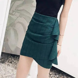 Fashion Ruffles Strip Splicing Mini Skirt 2023 Summer New Commute All-match High Waist Zipper Asymmetrical Bag Hip