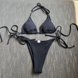 2023 New Sexy Three-Point Small Pit Strip Split Swimsuit Bikini