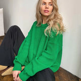 O-neck Long Sleeve Knitted Sweaters Women Solid Elegant Sweater Pullovers 2022 Office Female Fashion Casual Tops