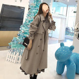 This Year Popular Windbreaker 2024 New Spring Dress Fall Feeling In The Long Coat Female Over The Knee Temperament Goddess Fan Ying Lun Wind-Outfit