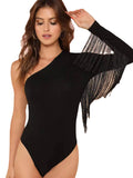Women's Summer Milk Silk Sleeveless Jumpsuit With Fringed Frills-Outfit