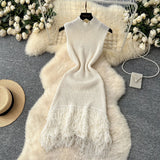 Design Sleeveless Knitted Dress Women's Summer Hair-Throw Slimming Pure Hot Girl Short