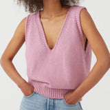 Toloer And Autumn New Women's Knitted Vest Small Vest Women's Sleeveless