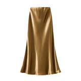 Temperament Pressure Folded Bare-Faced Fishtail Half-Dress Girl Spring Hanging Thin Bag-Butbice Long Dress