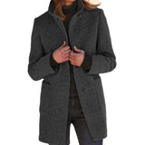 Autumn And Winter Women's New Ebay Retro Solid Color Button Collar Hair
