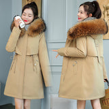 Add Velvet And Thick Pie To Overcome The Female 2024 Winter New Medium And Long Korean Version Of Ing Cotton Clothes Show Thin Cotton-Padded Clothes-Outfit