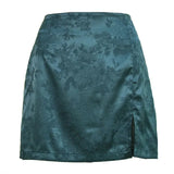 Satin Split Mini Skirt-Outfit