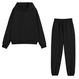 Hoodies Tracksuit Fashion Solid Fleece Oversized Sportswear Jogger Set Winter Long Sleeve Hooded Sweatshirts Suit