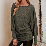 2025 New Sexy Folding Open Shirt Collar POLO Single Buckle Long-Sleeved Women's Fashion