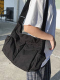 Large Canvas Satchel Bag-Outfit