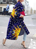 Spring And Autumn Wishebay Long Horn Sleeve Coat Print Loose Wind Coat