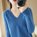 Toloer Out Makes Bottom Unlined Upper Garment Female Autumn Dong New Style Sweater Inside Jacket Long Sleeve Sets Foreign Style Slim V Gets Sweater Female-Outfit