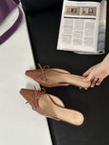 2025 New Bag Head Half Slippers French Fairy Style Mary Jane Shoes Dress Low Heel