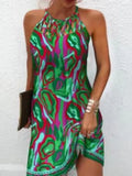 2023 New Positioning Printing Empty Sleeveless Dress-Outfit