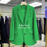 Toloer Suit Jacket Female Small Man 2024 Spring And Autumn Short Retro Korean Version Casual Show Thin Suit Woman-Outfit
