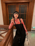 Japanese Vintage Floral Mesh Top Harajuku See Through Translucent Sheer Top Tie Dye Long Sleeve T-shirt Basic Tee