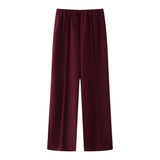 Double-Sided Cloth Body Round-Neck Long-Sleeved Head-Dressed Tight High-Waisted Straight Trousers Casual Suit
